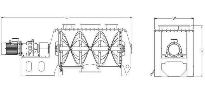 WLDH horizontal spiral ribbon mixer